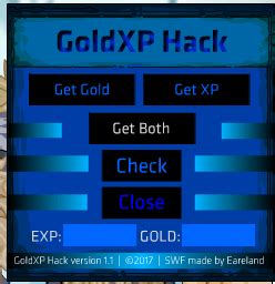 Gold & EXP Hack SWF ~ 2013 .